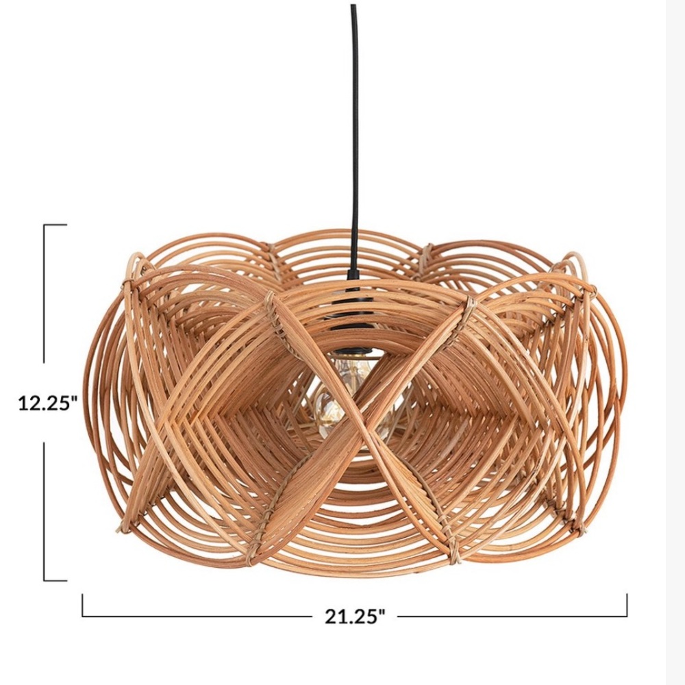 Rattan Round Pendant
